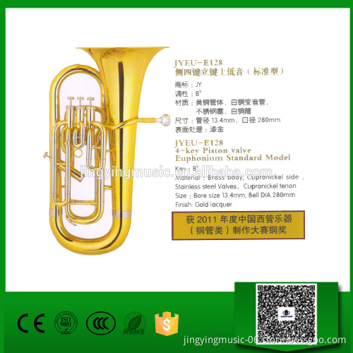 JYEU-E128 standard model 4-key Piston valve Euphonium